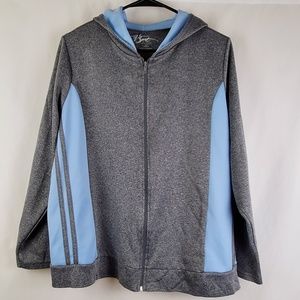 V Sport by Venezia Gray and Blue Zipper Hoodie size 14/16